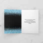 Quinceanera Lichtblauw Jurk Faux Glitter Bedankkaart (Binnen)