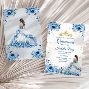 Quinceanera Lichtblauwe Prinsessen Jurk Tiara Kaart