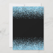 Quinceanera Light Blue Dress Faux Glitter Bedankkaart (Achterkant)