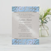 Quinceanera Light Blue en Silver Filigree Swirls Kaart (Staand voorkant)