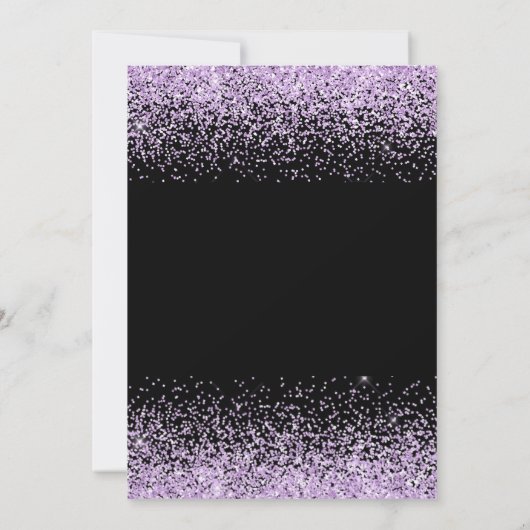 Quinceanera Light Purple Dress Faux Glitter Bedankkaart (Achterkant)