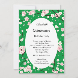 Quinceanera Light Roze bloblobloemen Groen Kaart