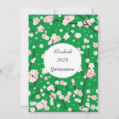 Quinceanera Light Roze bloblobloemen Groen Kaart (Achterkant)