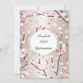 Quinceanera Light Roze bloblobloemen Kaart (Achterkant)