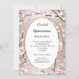 Quinceanera Light Roze bloblobloemen Kaart
