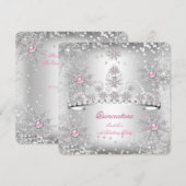 Quinceanera Light roze Silver Winter Wonderland Kaart (Voorkant / Achterkant)