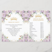 Quinceañera Lila Bloemenvlinders Fotoprogramma (Achterkant)