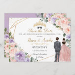 Quinceañera Lila Blush Bloemen Twins Jongen Meisje Save The Date<br><div class="desc">c) De Happy Cat Studio</div>