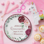 Quinceanera Lila Paars Bord van Floral Paper (Feest)