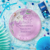 Quinceanera Lila Paars Bord van Floral Paper (Feest)