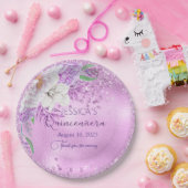 Quinceanera Lila Paars Bord van Floral Paper (Feest)