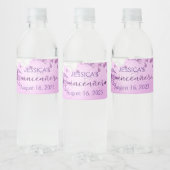 Quinceanera lila paars mini-waterlabel waterfles etiket (Flessen)