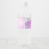 Quinceanera lila paars mini-waterlabel waterfles etiket (Achterkant)