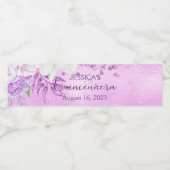 Quinceanera lila paars mini-waterlabel waterfles etiket (Enkel label)