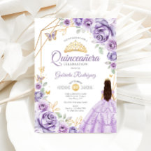 Quinceanera Lila Paarse Dress Bloemen