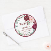 Quinceanera Lila Paarse Floral Round Sticker (Envelop)