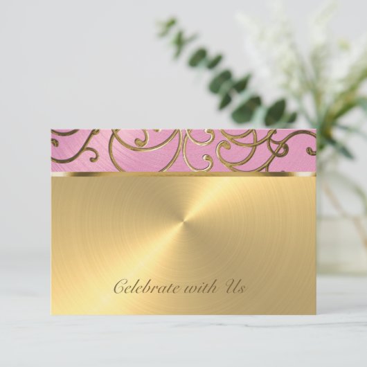 Quinceanera Lila roze en goudmakrelen Kaart (Staand voorkant)