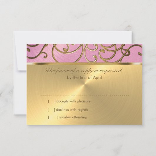 Quinceanera Lila roze en goudmakrelen Kaart (Achterkant)