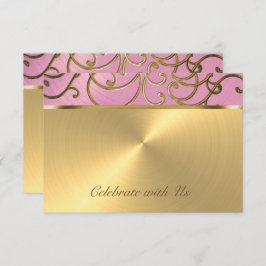 Quinceanera Lila roze en goudmakrelen Kaart