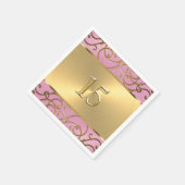 Quinceanera Lila roze en goudmakrelen Servetten (Hoek)
