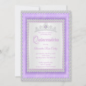 Quinceanera Lila Tiara Foto Birthday Party Kaart (Voorkant)