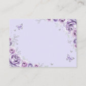 Quinceanera Lilac Purple Silver Floral Details Informatiekaartje (Achterkant)
