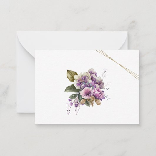 Quinceañera Lluvia de Sobres Bloemen Lila Lavendel Notitiekaartje (Achterkant)