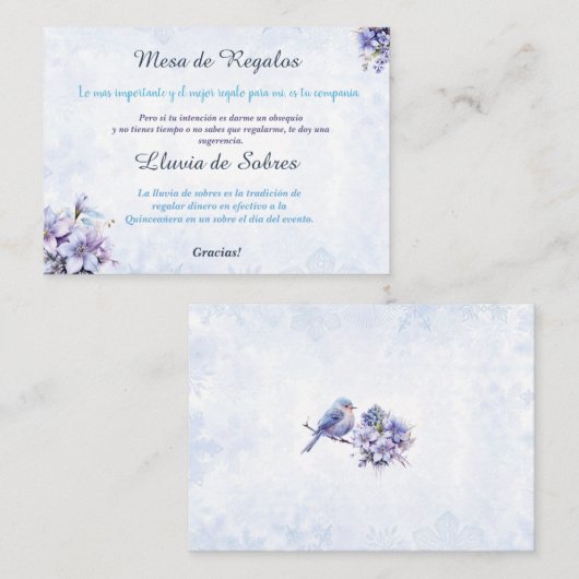 Quinceañera Lluvia de Sobres Flat Note Kaart Notitiekaartje (Voorkant / Achterkant)