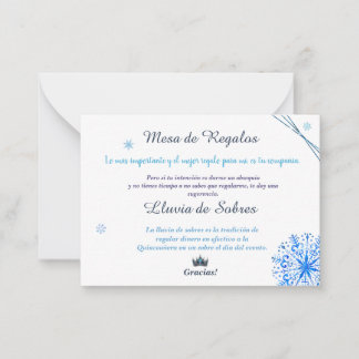 Quinceañera Lluvia de Sobres Winter Wonderland Notitiekaartje