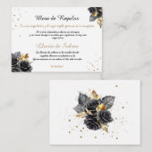 Quinceañera Lluvia de Sobres Zwart Rozen Notitiekaartje (Voorkant / Achterkant)