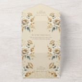 Quinceañera Luxe Ivoor Goud Mexicaanse Stijl RSVP All In One Uitnodiging (Buitenkant)