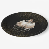Quinceañera Luxe Zwart Ivoor Goud Gepersonaliseerd Papieren Bordje (Gekanteld)