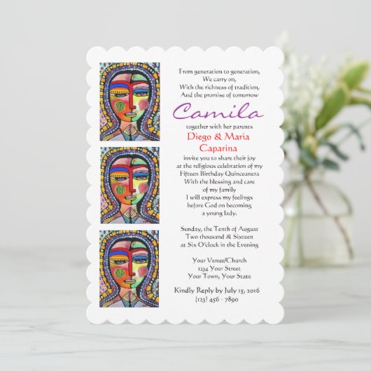 Quinceanera Maagd van Guadalupe ENLIGHTENMENT Kaart (Staand voorkant)