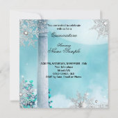 Quinceanera Magical Princess Blue Horse Carriage Kaart (Achterkant)