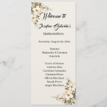 Quinceanera Magnolia dubbele programma kaart
