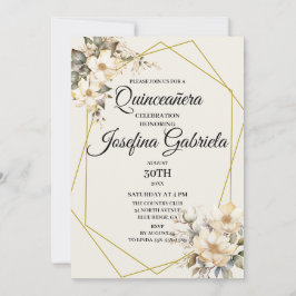 Quinceañera Magnolias in bloom Invitation Kaart