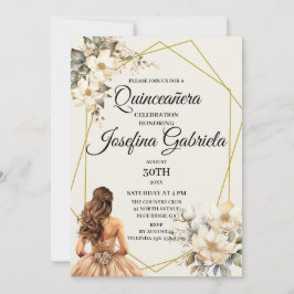 Quinceañera Magnolias in bloom Invitation Kaart