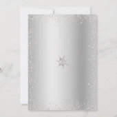 Quinceañera Marine Zilver Glitter Prinses Kroon Kaart (Achterkant)