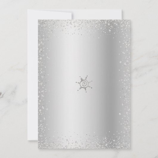 Quinceañera Marine Zilver Glitter Prinses Kroon Kaart (Achterkant)