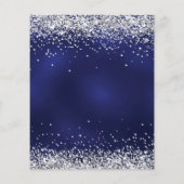 Quinceanera marineblauw budgetuitnodiging flyer (Achterkant)