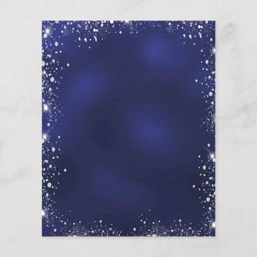 Quinceanera marineblauw budgetuitnodiging flyer (Achterkant)