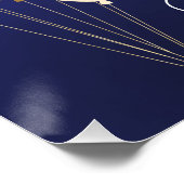 Quinceanera marineblauw goudballon perfect poster (Hoek)