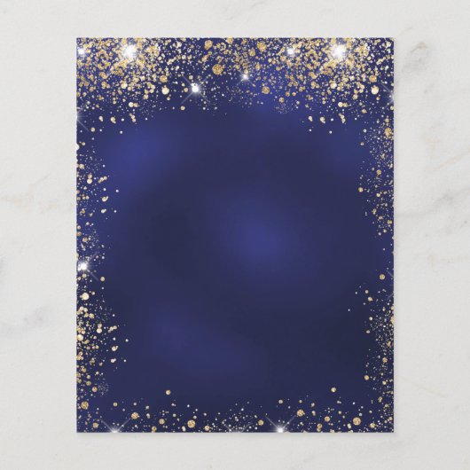 Quinceanera marineblauw goudjurk flyer (Achterkant)