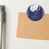 Quinceanera marineblauw zilveren ballon Save the d Magneet