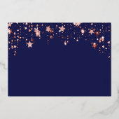 Quinceanera marineblauwe roos Save the Date Folie Feestdagenkaart (Achterkant)