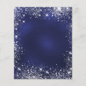 Quinceanera marineblauwe zilveren budget uitnodigi flyer (Achterkant)