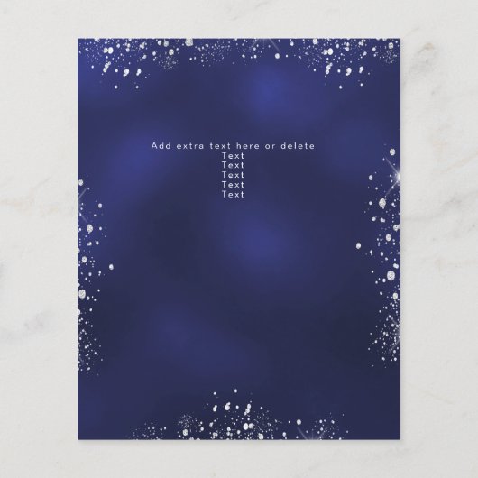 Quinceanera marineblauwe zilveren jurk tiara budge flyer (Achterkant)