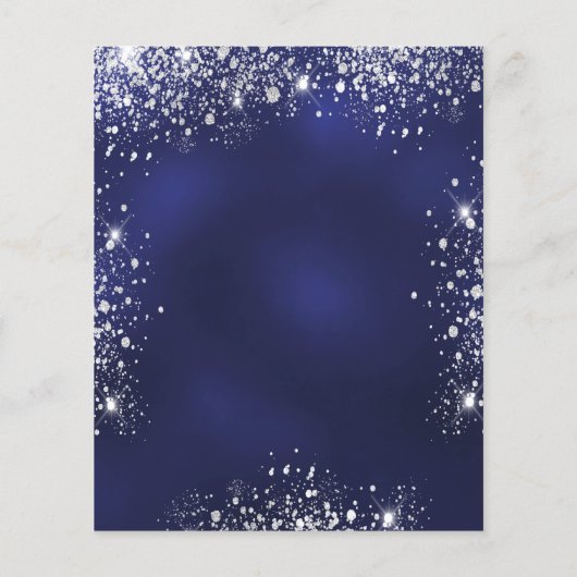 Quinceanera marineblauwe zilveren jurk tiara budge flyer (Achterkant)