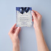 Quinceanera marvy blue Silver-uitnodiging Flyer (Hand)