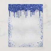 Quinceanera marvy blue Silver-uitnodiging Flyer (Achterkant)